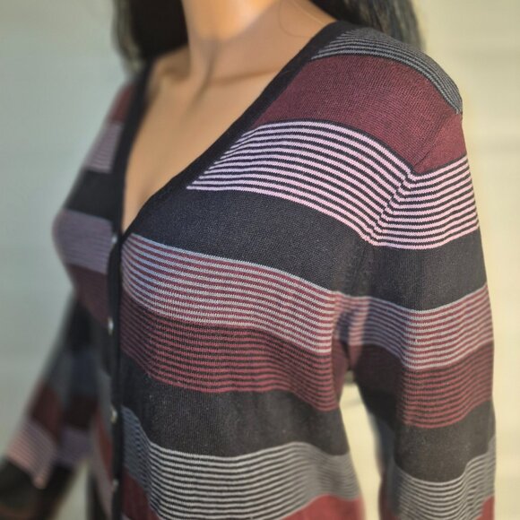CJ BANKS Pretty Button-up striped sweater in size 2XL - Picture 7 of 15
